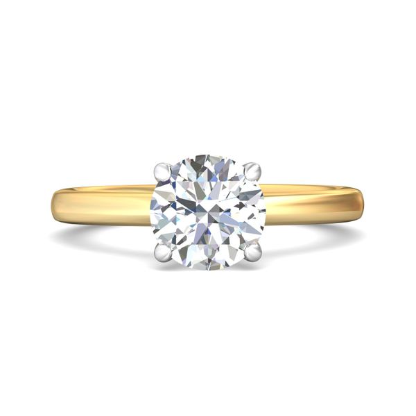 Flyerfit Solitaire 18K Yellow Gold Shank And Platinum Top Engagement Ring Wesche Jewelers Melbourne, FL
