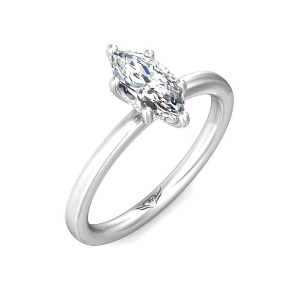 FlyerFit Solitaire 18K White Gold Engagement Ring  Image 5 Becky Beauchine Kulka Diamonds and Fine Jewelry Okemos, MI