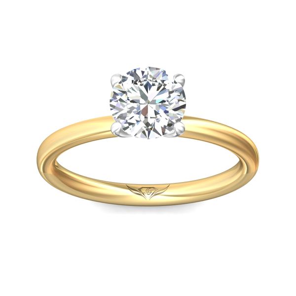Flyerfit Solitaire 14K Yellow Gold Shank And Platinum Top Engagement Ring Image 2 Christopher's Fine Jewelry Pawleys Island, SC