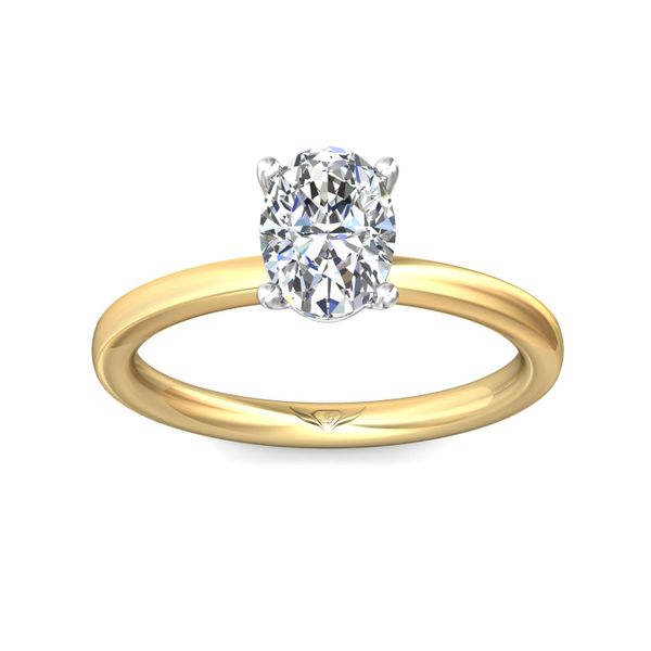 Flyerfit Solitaire 14K Yellow Gold Shank And Platinum Top Engagement Ring Image 2 Becky Beauchine Kulka Diamonds and Fine Jewelry Okemos, MI