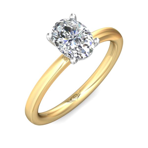 Flyerfit Solitaire 14K Yellow Gold Shank And Platinum Top Engagement Ring Image 5 Becky Beauchine Kulka Diamonds and Fine Jewelry Okemos, MI