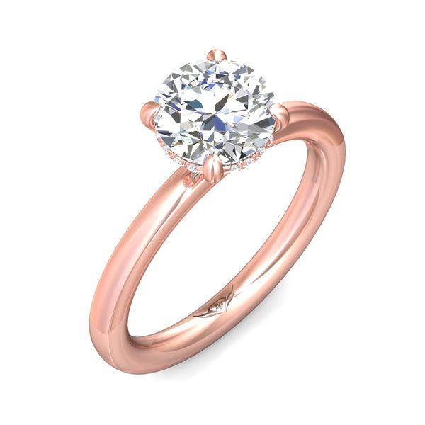 FlyerFit Solitaire 18K Pink Gold Engagement Ring  Image 5 Becky Beauchine Kulka Diamonds and Fine Jewelry Okemos, MI