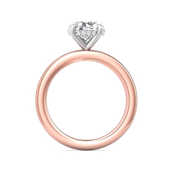 FlyerFit Solitaire 14K Pink Gold Shank And White Gold Top Engagement Ring  Image 3 Becky Beauchine Kulka Diamonds and Fine Jewelry Okemos, MI