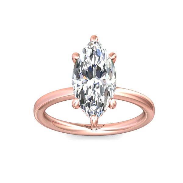 FlyerFit Solitaire 18K Pink Gold Engagement Ring  Image 2 Becky Beauchine Kulka Diamonds and Fine Jewelry Okemos, MI