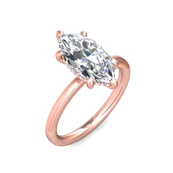 FlyerFit Solitaire 18K Pink Gold Engagement Ring  Image 5 Wesche Jewelers Melbourne, FL