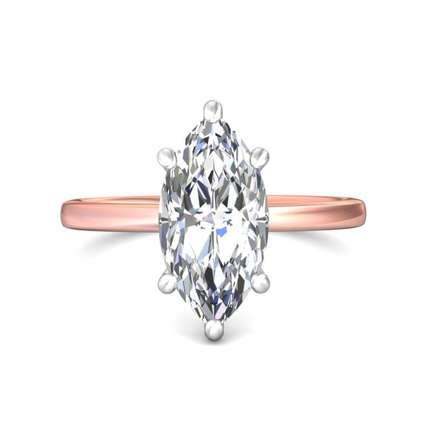 FlyerFit Solitaire 18K Pink Gold Shank And White Gold Top Engagement Ring  Becky Beauchine Kulka Diamonds and Fine Jewelry Okemos, MI