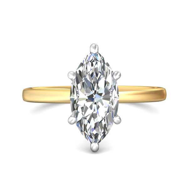 Flyerfit Solitaire 14K Yellow Gold Shank And Platinum Top Engagement Ring Wesche Jewelers Melbourne, FL