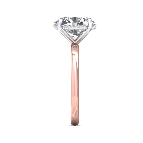 FlyerFit Solitaire 18K Pink Gold Shank And White Gold Top Engagement Ring  Image 4 Wesche Jewelers Melbourne, FL