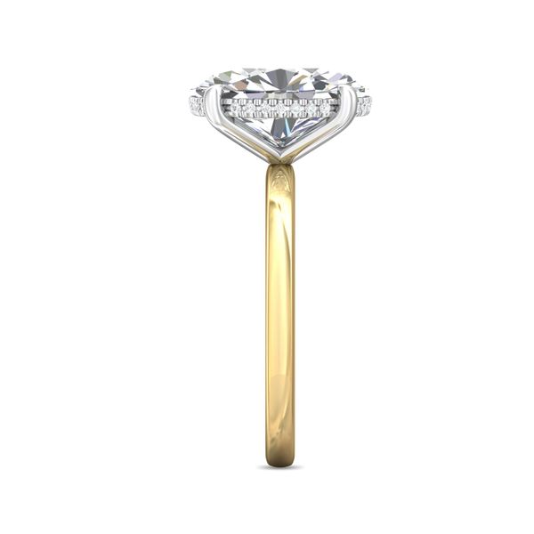 FlyerFit Solitaire 18K Yellow Gold Shank And White Gold Top Engagement Ring  Image 4 Wesche Jewelers Melbourne, FL