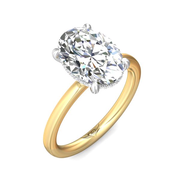 FlyerFit Solitaire 18K Yellow Gold Shank And White Gold Top Engagement Ring  Image 5 Wesche Jewelers Melbourne, FL