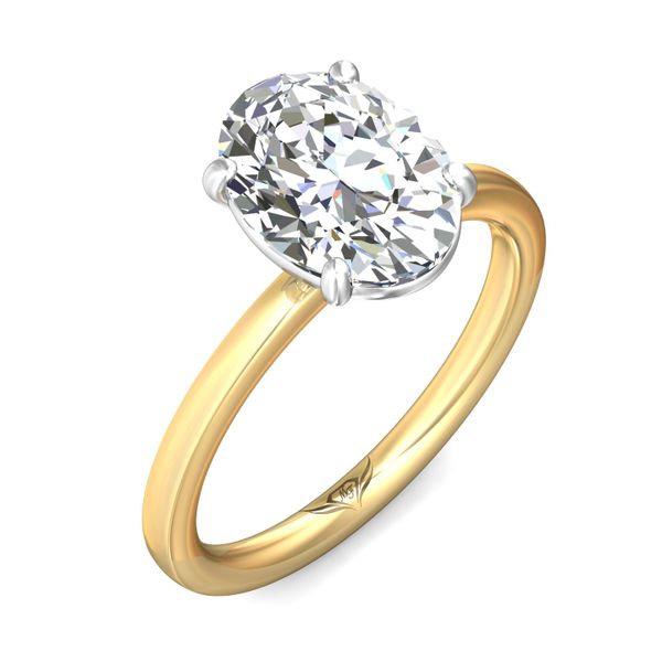 Flyerfit Solitaire 14K Yellow Gold Shank And Platinum Top Engagement Ring Image 5 Christopher's Fine Jewelry Pawleys Island, SC