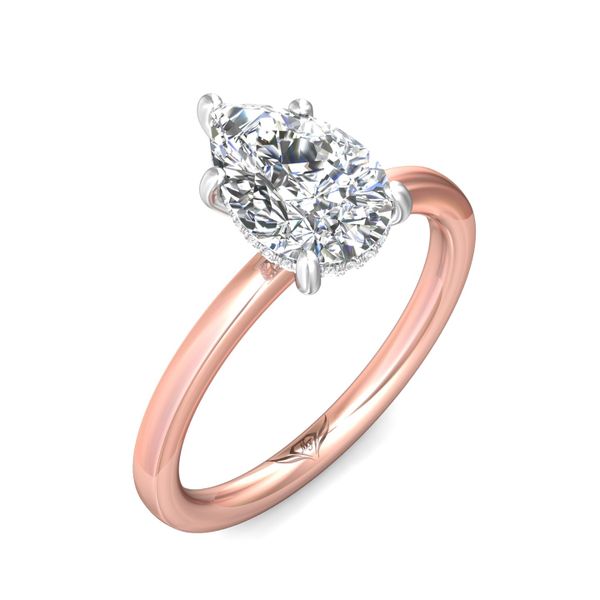 Flyerfit Solitaire 18K Pink Gold Shank And White Gold Top Engagement Ring H-I SI2 Image 5 Valentine's Fine Jewelry Dallas, PA
