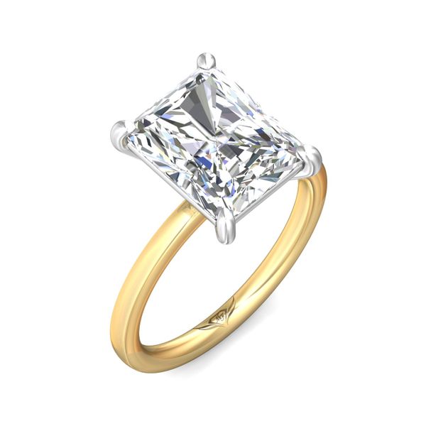 Flyerfit Solitaire 14K Yellow Gold Shank And Platinum Top Engagement Ring Image 5 Becky Beauchine Kulka Diamonds and Fine Jewelry Okemos, MI