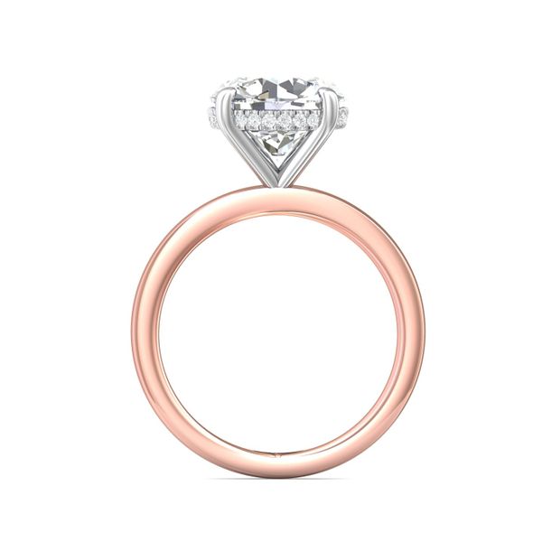 Flyerfit Solitaire 18K Pink Gold Shank And White Gold Top Engagement Ring G-H VS2-SI1 Image 3 Valentine's Fine Jewelry Dallas, PA