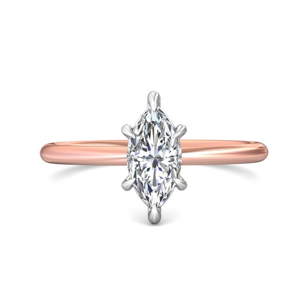 Flyerfit Solitaire 14K Pink Gold Shank And White Gold Top Engagement Ring Wesche Jewelers Melbourne, FL