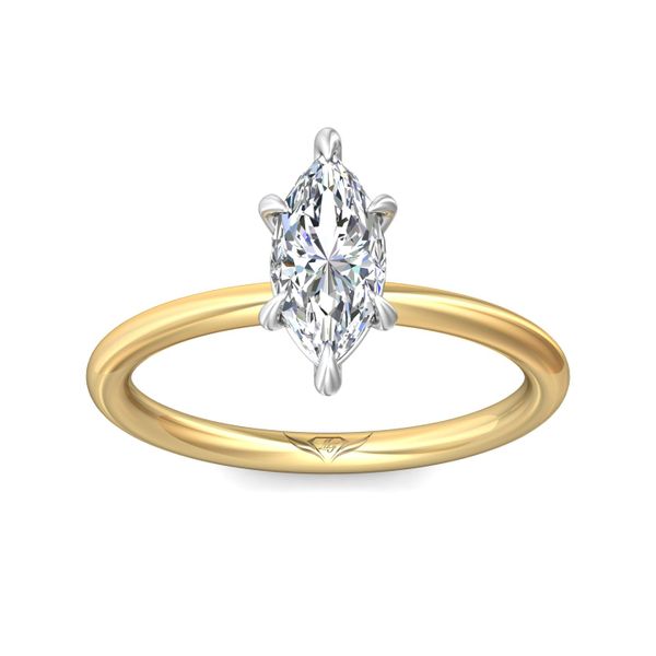 Flyerfit Solitaire 18K Yellow Gold Shank And White Gold Top Engagement Ring Image 2 Becky Beauchine Kulka Diamonds and Fine Jewelry Okemos, MI