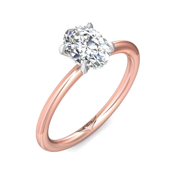 Flyerfit Solitaire 14K Pink Gold Shank and Platinum Top Engagement Ring G-H VS2-SI1 Image 5 Wesche Jewelers Melbourne, FL