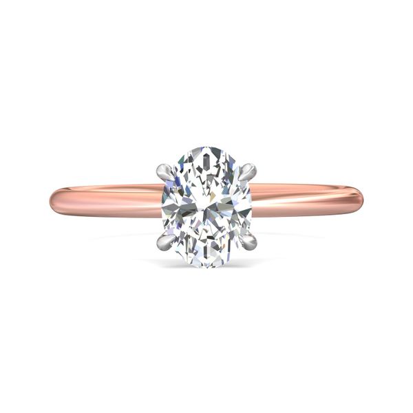 Flyerfit Solitaire 14K Pink Gold Shank and Platinum Top Engagement Ring H-I SI1 Wesche Jewelers Melbourne, FL