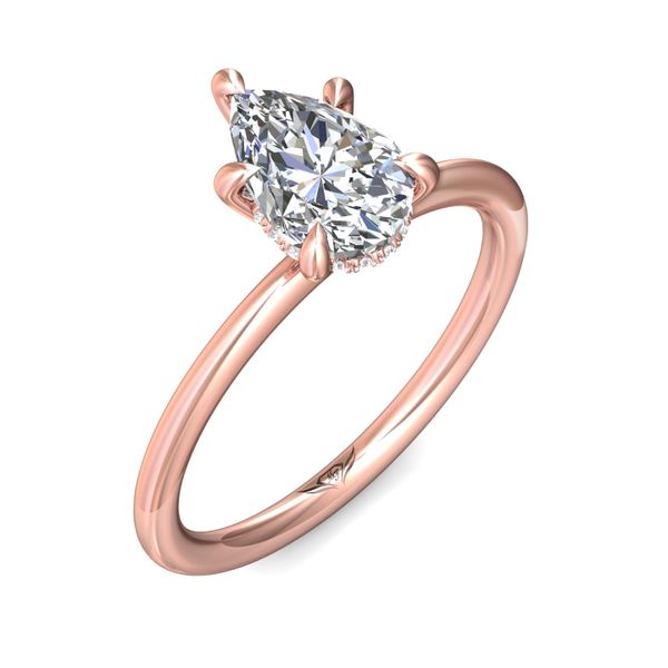 FlyerFit Solitaire 18K Pink Gold Engagement Ring  Image 5 Christopher's Fine Jewelry Pawleys Island, SC