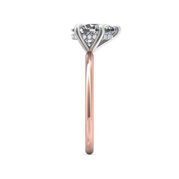 FlyerFit Solitaire 14K Pink Gold Shank And White Gold Top Engagement Ring  Image 4 Christopher's Fine Jewelry Pawleys Island, SC