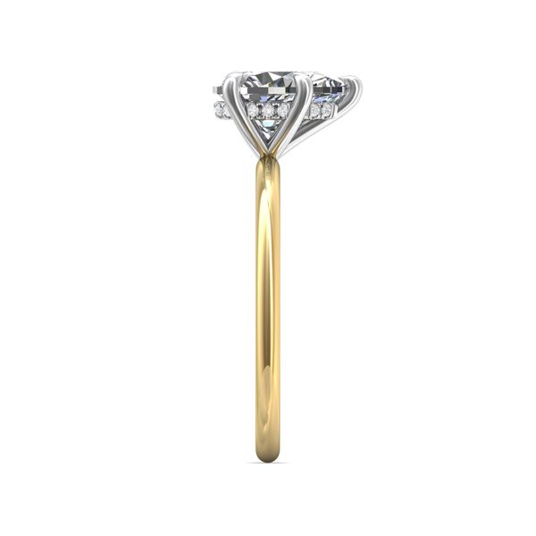 FlyerFit Solitaire 18K Yellow Gold Shank And White Gold Top Engagement Ring  Image 4 Wesche Jewelers Melbourne, FL