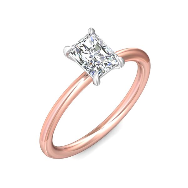 Flyerfit Solitaire 14K Pink Gold Shank And White Gold Top Engagement Ring Image 5 Wesche Jewelers Melbourne, FL