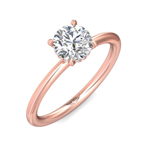 FlyerFit Solitaire 18K Pink Gold Engagement Ring  Image 5 Wesche Jewelers Melbourne, FL