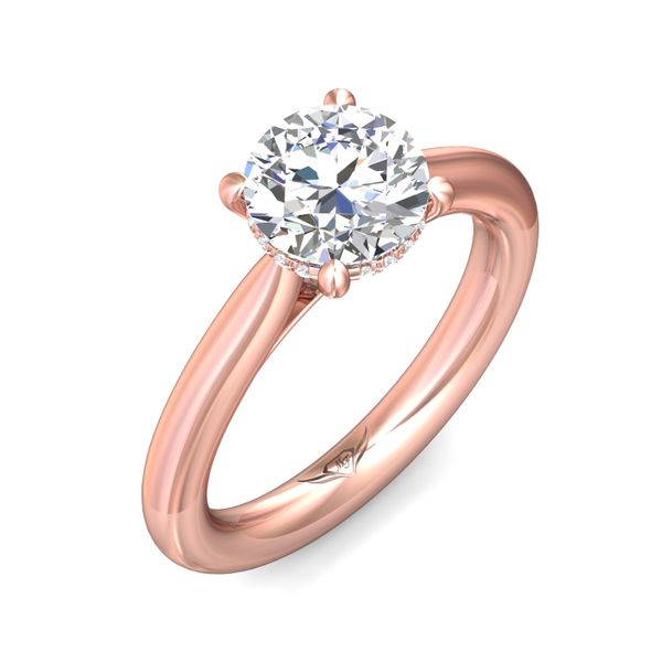 FlyerFit Solitaire 14K Pink Gold Engagement Ring  Image 5 Wesche Jewelers Melbourne, FL