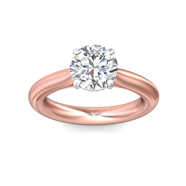 FlyerFit Solitaire 14K Pink Gold Shank And White Gold Top Engagement Ring  Image 2 Becky Beauchine Kulka Diamonds and Fine Jewelry Okemos, MI