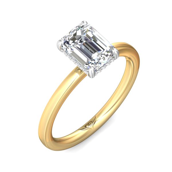Flyerfit Solitaire 18K Yellow Gold Shank And Platinum Top Engagement Ring H-I SI1 Image 5 Grogan Jewelers Florence, AL