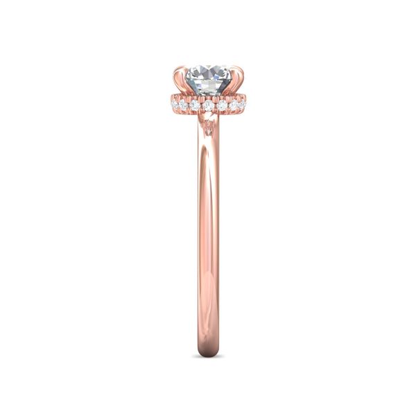 FlyerFit Solitaire 14K Pink Gold Engagement Ring  Image 4 Wesche Jewelers Melbourne, FL