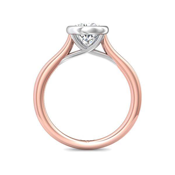 Flyerfit Solitaire 14K Pink Gold Shank And White Gold Top Engagement Ring Image 3 Becky Beauchine Kulka Diamonds and Fine Jewelry Okemos, MI