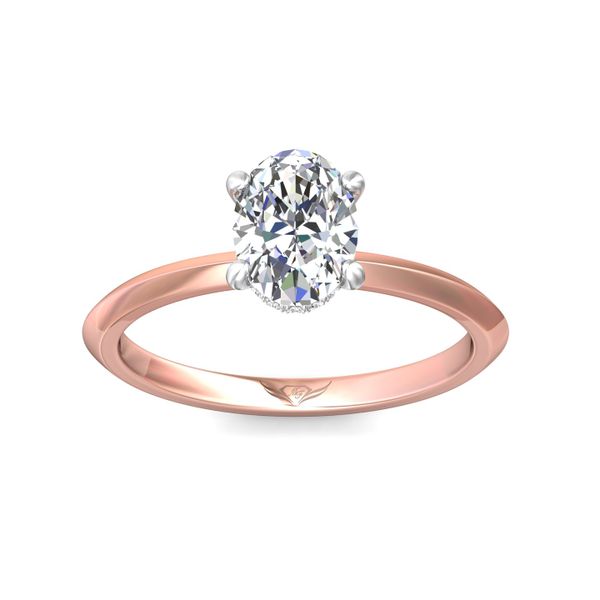 FlyerFit Solitaire 18K Pink Gold Shank And White Gold Top Engagement Ring  Image 2 Grogan Jewelers Florence, AL