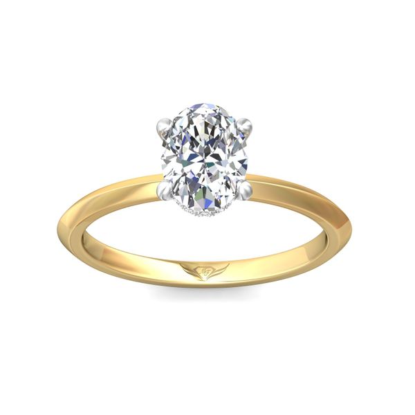 FlyerFit Solitaire 18K Yellow Gold Shank And White Gold Top Engagement Ring  Image 2 Wesche Jewelers Melbourne, FL