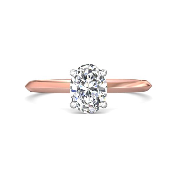 Flyerfit Solitaire 18K Pink Gold Shank And White Gold Top Engagement Ring Becky Beauchine Kulka Diamonds and Fine Jewelry Okemos, MI