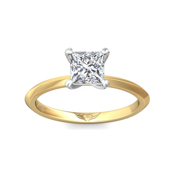 Flyerfit Solitaire 18K Yellow Gold Shank And White Gold Top Engagement Ring Image 2 Becky Beauchine Kulka Diamonds and Fine Jewelry Okemos, MI