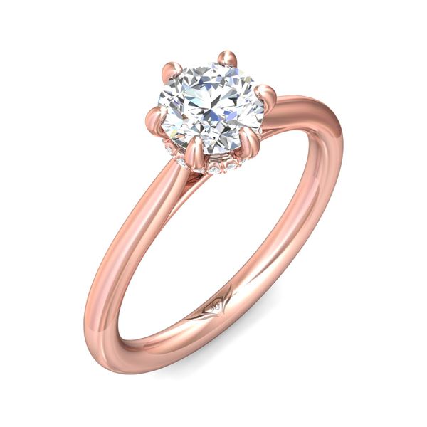 FlyerFit Solitaire 18K Pink Gold Engagement Ring  Image 5 Becky Beauchine Kulka Diamonds and Fine Jewelry Okemos, MI