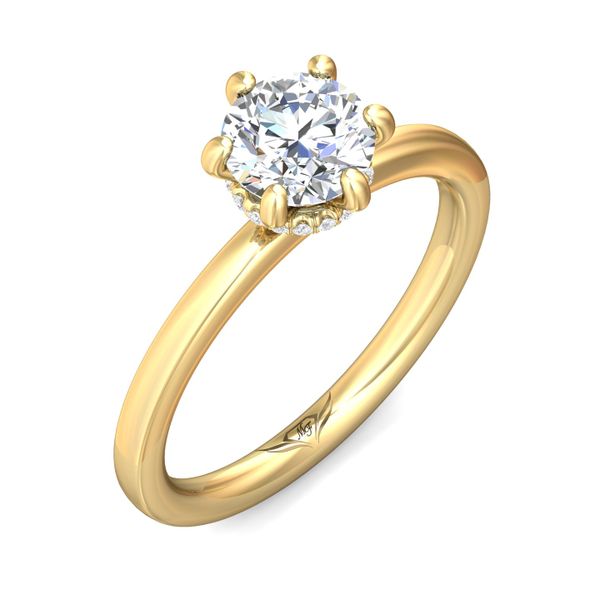 FlyerFit Solitaire 18K Yellow Gold Engagement Ring  Image 5 Wesche Jewelers Melbourne, FL