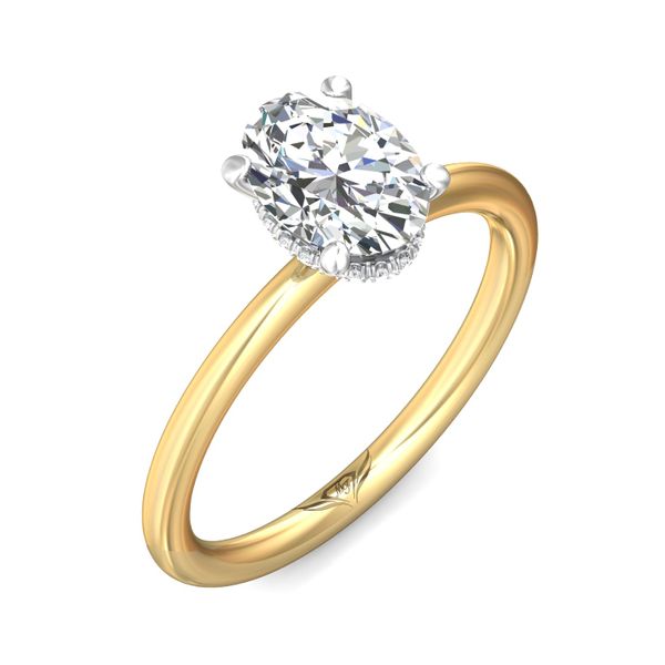 FlyerFit Solitaire 14K Yellow and 14K White Gold Engagement Ring  Image 5 Becky Beauchine Kulka Diamonds and Fine Jewelry Okemos, MI