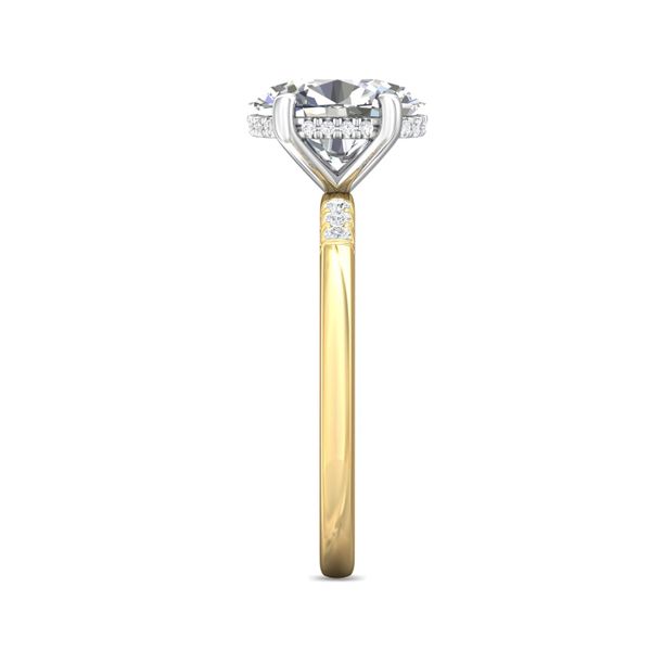 FlyerFit Solitaire 14K Yellow Gold Shank And Platinum Top Engagement Ring  Image 4 Wesche Jewelers Melbourne, FL