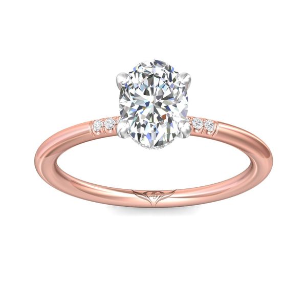 FlyerFit Solitaire 18K Pink Gold Shank And White Gold Top Engagement Ring  Image 2 Wesche Jewelers Melbourne, FL
