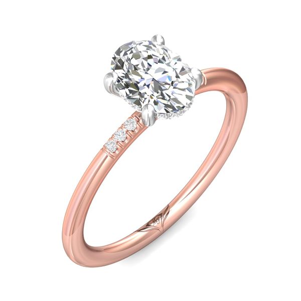 FlyerFit Solitaire 18K Pink Gold Shank And White Gold Top Engagement Ring  Image 5 Christopher's Fine Jewelry Pawleys Island, SC