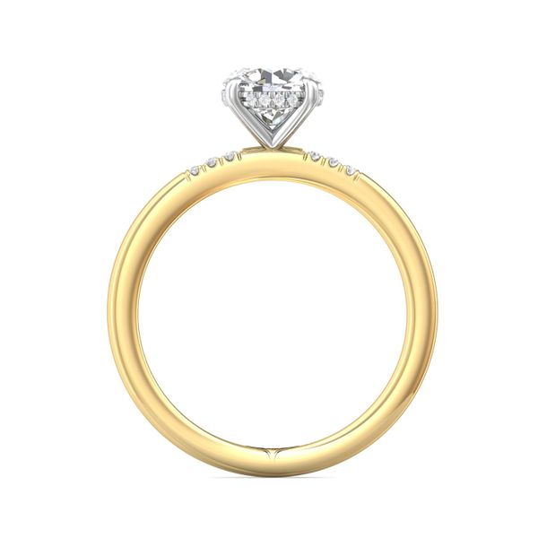 FlyerFit Solitaire 18K Yellow Gold Shank And Platinum Top Engagement Ring  Image 3 Wesche Jewelers Melbourne, FL