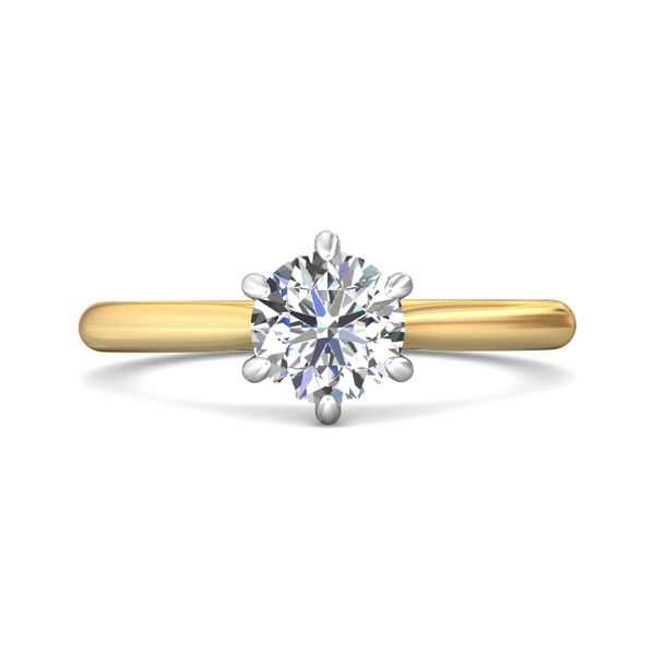 Flyerfit Solitaire 18K Yellow Gold Shank And Platinum Top Engagement Ring Becky Beauchine Kulka Diamonds and Fine Jewelry Okemos, MI