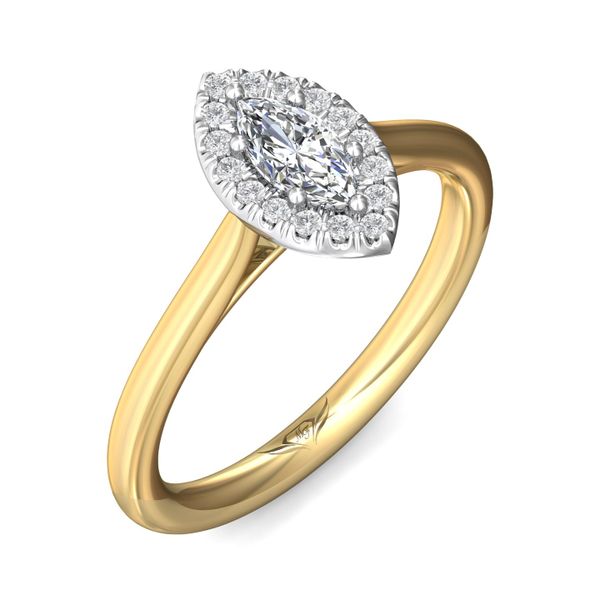FlyerFit Solitaire 14K Yellow and 14K White Gold Engagement Ring  Image 5 Wesche Jewelers Melbourne, FL