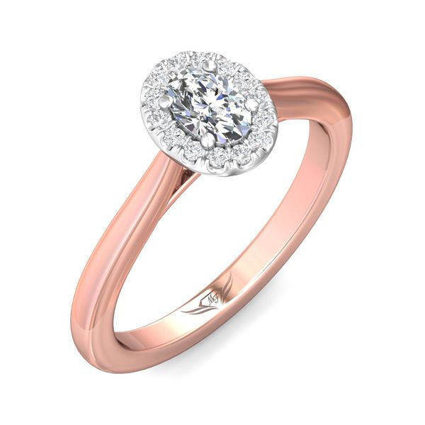 FlyerFit Solitaire 14K Pink Gold Shank And White Gold Top Engagement Ring  Image 5 Wesche Jewelers Melbourne, FL