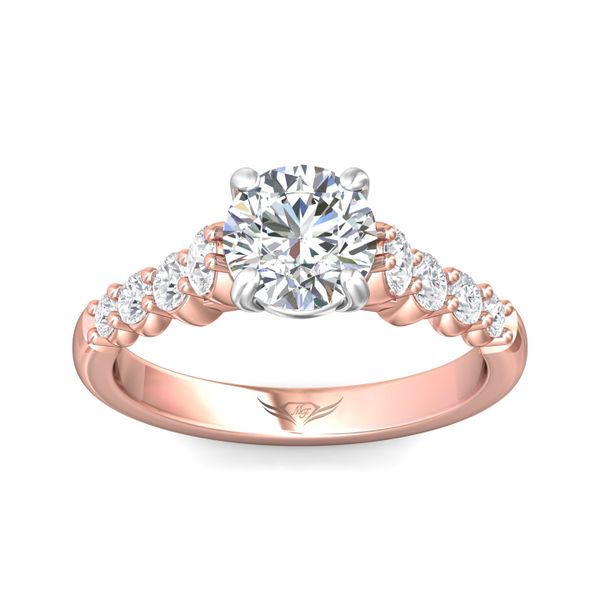 Flyerfit Channel/Shared Prong 14K Pink Gold Shank And White Gold Top Engagement Ring H-I SI1 Image 2 Christopher's Fine Jewelry Pawleys Island, SC