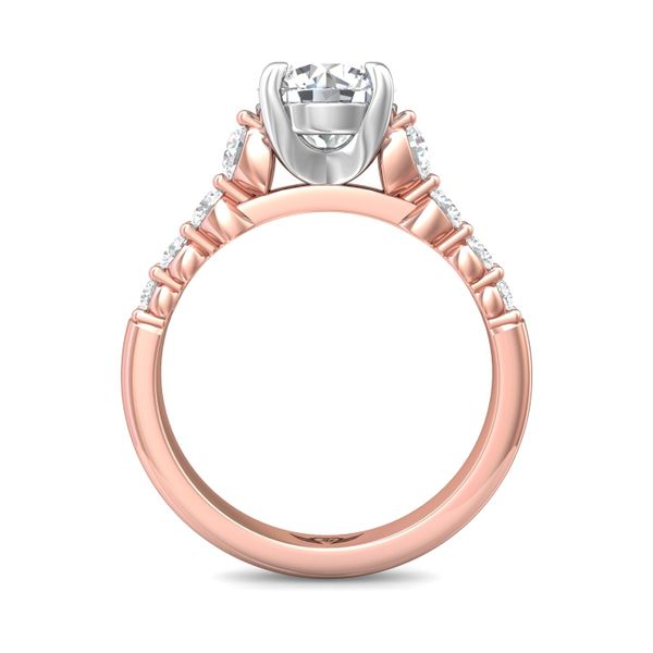 Flyerfit Channel/Shared Prong 14K Pink Gold Shank And White Gold Top Engagement Ring H-I SI2 Image 3 Grogan Jewelers Florence, AL