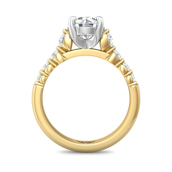 Flyerfit Channel/Shared Prong 18K Yellow Gold Shank And White Gold Top Engagement Ring H-I SI2 Image 3 Wesche Jewelers Melbourne, FL