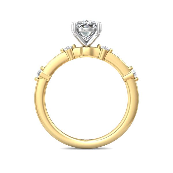 FlyerFit Channel/Shared Prong 18K Yellow Gold Shank And White Gold Top Engagement Ring  Image 3 Grogan Jewelers Florence, AL